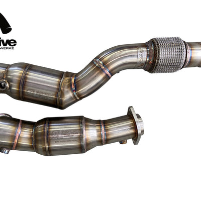 Active Autowerke G80/G82/G87 S58 Downpipes w Active A-flow Cats – 2021+ M3 / M4 / 2023+ M2