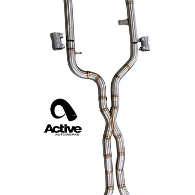 Active Autowerke G80/G82 midpipe w x-pipe and flat free flow cats – 2021+ M3 / M4