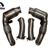 Active Autowerke G90/G99 S68 Downpipes w GESI G-Sport Cat – 2025+ M5