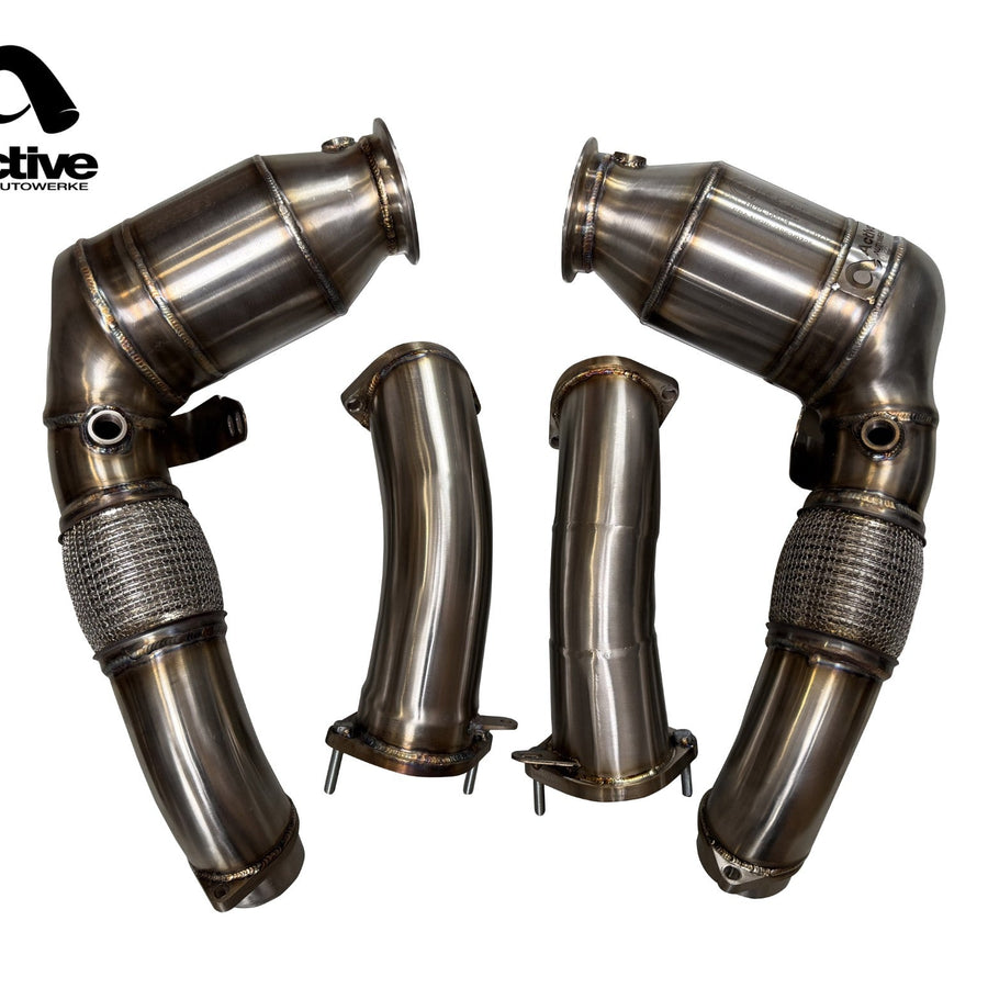 Active Autowerke G90/G99 S68 Downpipes w GESI G-Sport Cat – 2025+ M5