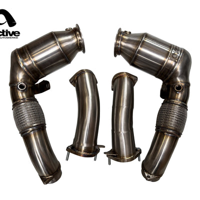 Active Autowerke G90/G99 S68 Downpipes w GESI G-Sport Cat – 2025+ M5