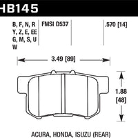 Hawk Performance DTC-60 Rear Brake Pads
