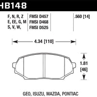 Hawk Performance HP+ Front Brake Pads