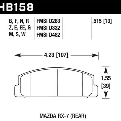 Hawk Performance Blue 9012 Rear Brake Pads