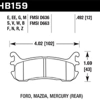 Hawk Performance Blue 9012 Rear Brake Pads