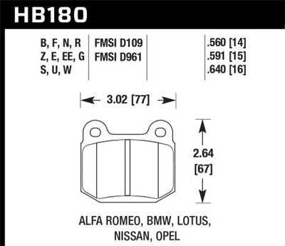Hawk Performance HP+ Rear Brake Pads