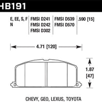 Hawk Performance Blue 9012 Front Brake Pads
