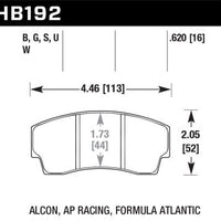 Hawk Performance DTC-70 Front Brake Pads - AP Racing CP4567/CP5040/CP5100/CO6760 16mm (6-Piston)