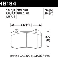 Hawk Performance HPS 5.0 Rear Brake Pads