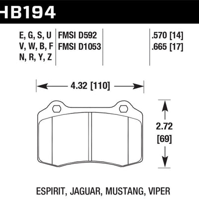Hawk Performance Ceramic Rear Brake Pads