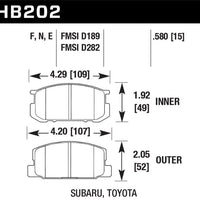 Hawk Performance HP+ Front Brake Pads
