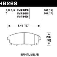Hawk Performance HPS 5.0 Front Brake Pads