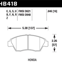 Hawk Performance Ceramic Front Brake Pads