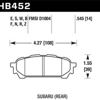 Hawk Performance HPS 5.0 Rear Brake Pads