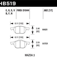 Hawk Performance HPS 5.0 Front Brake Pads