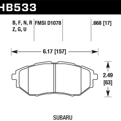 Hawk Performance Ceramic Front Brake Pads