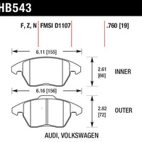 Hawk Performance HP+ Front Brake Pads