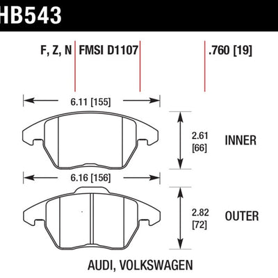 Hawk Performance Ceramic Front Brake Pads