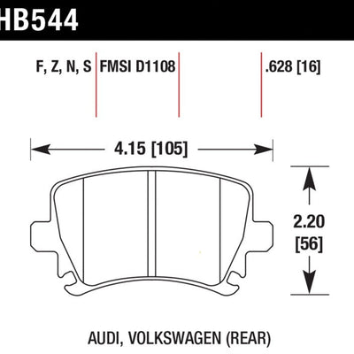 Hawk Performance Ceramic Rear Brake Pads