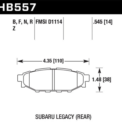 Hawk Performance Ceramic Rear Brake Pads