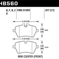 Hawk Performance HP+ Front Brake Pads