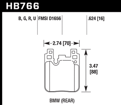 Hawk Performance HPS 5.0 Rear Brake Pads