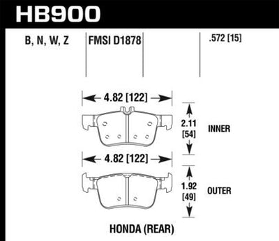 Hawk Performance Ceramic Rear Brake Pads