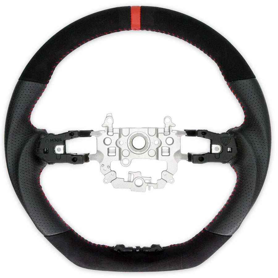 PSR Suede + Leather Steering Wheel w/Red Stitching