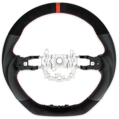 PSR Suede + Leather Steering Wheel w/Red Stitching