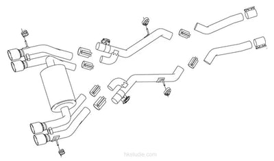 HKSTUDIE Exhaust System - BMW M2 G87 Pre-LCI 8AT HKSTUDIE-EX004