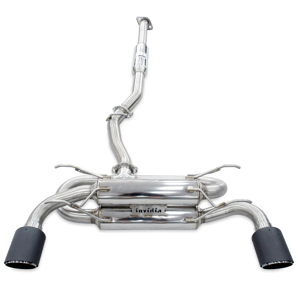 Invidia R400 70mm Cat Back Exhaust - PSR Carbon Fibre Tips Subaru BRZ & Toyota 86 12-21, 22+