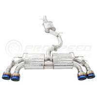 Invidia R400 Valved Cat Back Exhaust w/Round Tips - Straight Cut Black Stainless Tips VW Golf R Mk7