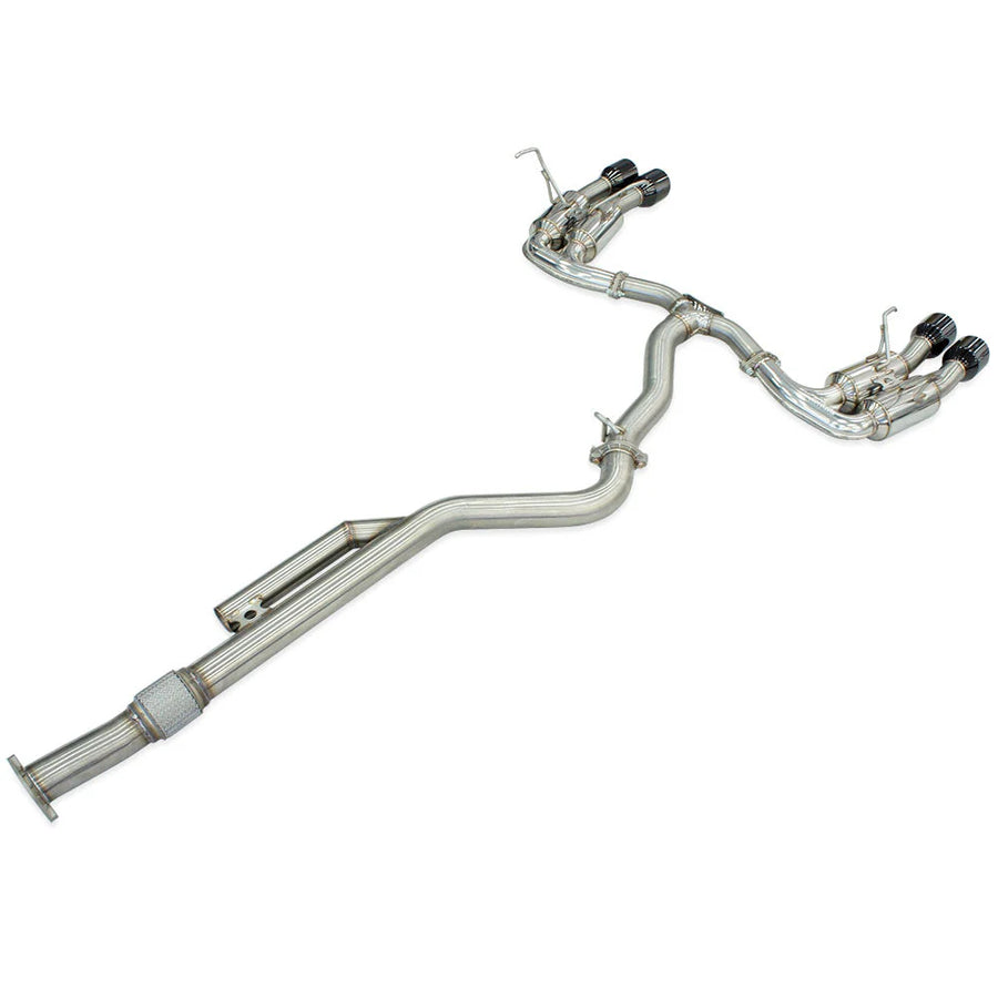 Invidia R400 Cat Back Exhaust - Straight Cut Black Stainless Tips Subaru WRX VB 22+ (Sedan)