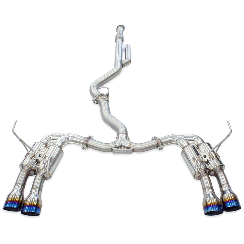 Invidia R400 Cat Back Exhaust - Straight Cut Titanium Blue Tips Subaru WRX VB 22+ (Sedan)