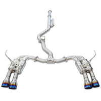Invidia R400 Cat Back Exhaust - Straight Cut Titanium Blue Tips Subaru WRX VB 22+ (Sedan)