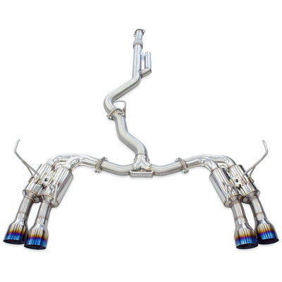 Invidia R400 Cat Back Exhaust - Straight Cut Titanium Blue Tips Subaru WRX VB 22+ (Sedan)