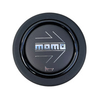 MOMO Chrome Arrow Over Matte Black Round Lip Horn Button