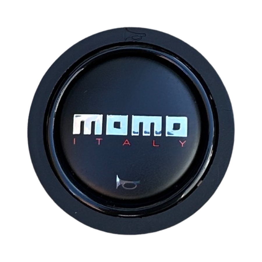 MOMO Italy Chrome Black Flat Lip Horn Button