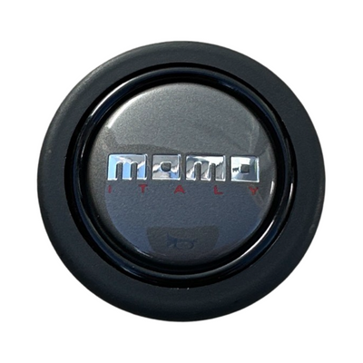 MOMO Chrome Over Anthracite Round Lip Horn Button
