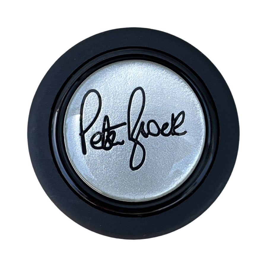 MOMO Peter Brock Black and Silver Round Lip Horn Button