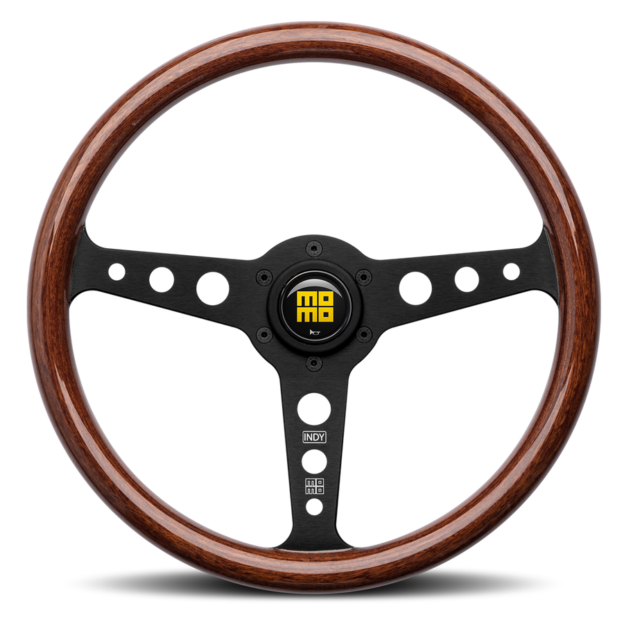 MOMO Heritage Indy Black Wood 350mm Steering Wheel - VINDYHERBK351P