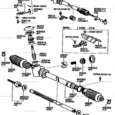 Toyota Genuine OEM Steering Rack Boot 45535-12030