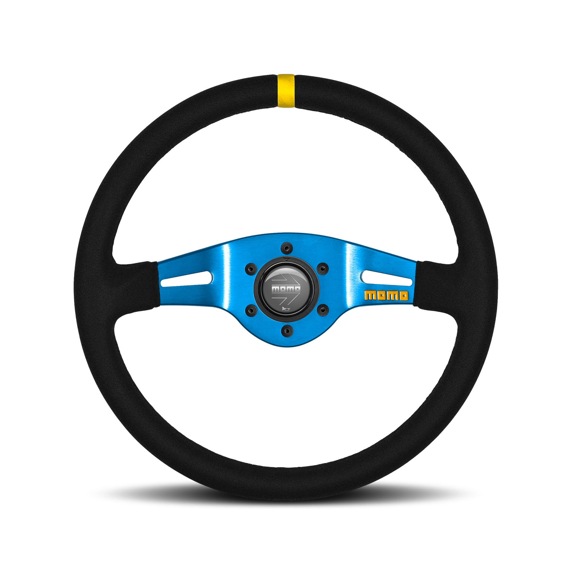 MOMO MOD.03 Black Blue Suede Steering Wheel 350mm - 11150405811R