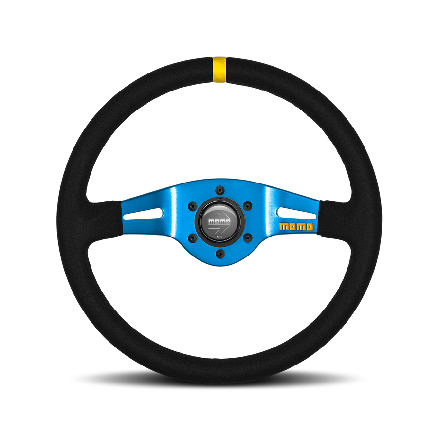 MOMO MOD.03 Black Blue Suede Steering Wheel 350mm - 11150405811R