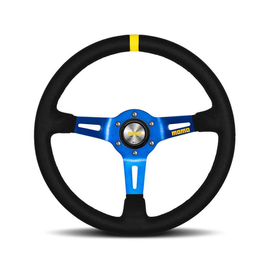 MOMO MOD.08 Black Blue Suede Steering Wheel 350mm - 11150085821R