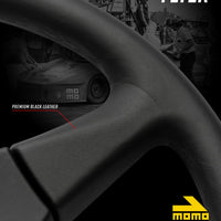 MOMO Flyer Black Leather 380mm Steering Wheel VFLYERBLK38R