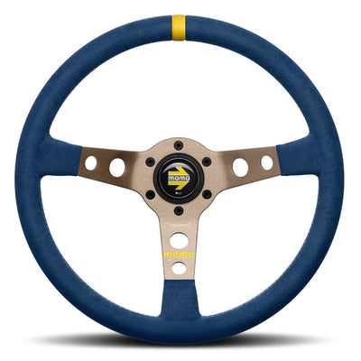 MOMO MOD 07 Blue Microfibre Anthracite Spokes 350mm Steering Wheel