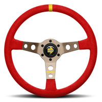 MOMO MOD 07 Red Microfibre Anthracite Spokes 350mm Steering Wheel