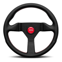 MOMO Montecarlo Black Leather With Red Stitching 320mm Steering Wheel - 11111782BKRER
