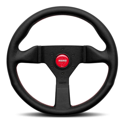 MOMO Montecarlo Black Leather With Red Stitching 320mm Steering Wheel - 11111782BKRER
